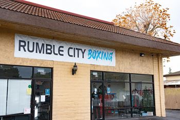 A boxing gym named Rumble City Boxing.